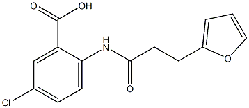 5-chloro-2-[3-(furan-2-yl)propanamido]benzoic acid Struktur