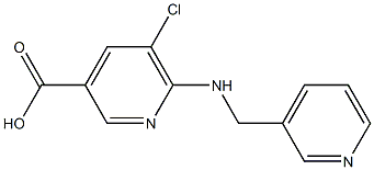 5-chloro-6-[(pyridin-3-ylmethyl)amino]pyridine-3-carboxylic acid Struktur