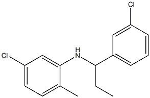 5-chloro-N-[1-(3-chlorophenyl)propyl]-2-methylaniline Struktur