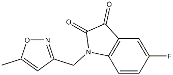 5-fluoro-1-[(5-methyl-1,2-oxazol-3-yl)methyl]-2,3-dihydro-1H-indole-2,3-dione Struktur