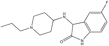 5-fluoro-3-[(1-propylpiperidin-4-yl)amino]-2,3-dihydro-1H-indol-2-one Struktur