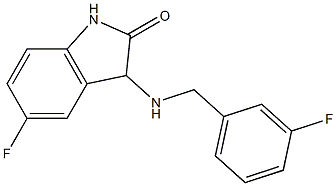 5-fluoro-3-{[(3-fluorophenyl)methyl]amino}-2,3-dihydro-1H-indol-2-one Struktur