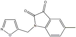 5-methyl-1-(1,2-oxazol-5-ylmethyl)-2,3-dihydro-1H-indole-2,3-dione Struktur