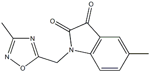 5-methyl-1-[(3-methyl-1,2,4-oxadiazol-5-yl)methyl]-2,3-dihydro-1H-indole-2,3-dione Struktur