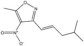 5-methyl-3-[(1E)-4-methylpent-1-enyl]-4-nitroisoxazole Struktur