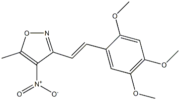 5-methyl-4-nitro-3-[(E)-2-(2,4,5-trimethoxyphenyl)vinyl]isoxazole Struktur