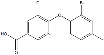 6-(2-bromo-4-methylphenoxy)-5-chloropyridine-3-carboxylic acid Struktur