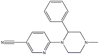 6-(4-methyl-2-phenylpiperazin-1-yl)nicotinonitrile Struktur