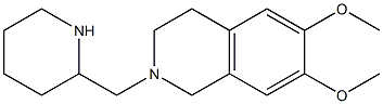 6,7-dimethoxy-2-(piperidin-2-ylmethyl)-1,2,3,4-tetrahydroisoquinoline Struktur