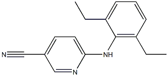 6-[(2,6-diethylphenyl)amino]pyridine-3-carbonitrile Struktur