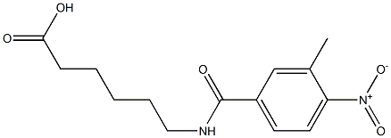 6-[(3-methyl-4-nitrophenyl)formamido]hexanoic acid Struktur