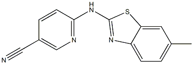 6-[(6-methyl-1,3-benzothiazol-2-yl)amino]nicotinonitrile Struktur