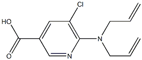 6-[bis(prop-2-en-1-yl)amino]-5-chloropyridine-3-carboxylic acid Struktur