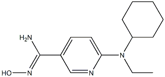 6-[cyclohexyl(ethyl)amino]-N'-hydroxypyridine-3-carboximidamide Struktur