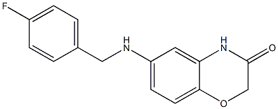 6-{[(4-fluorophenyl)methyl]amino}-3,4-dihydro-2H-1,4-benzoxazin-3-one Struktur