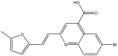 6-bromo-2-[(E)-2-(5-methyl-2-furyl)vinyl]quinoline-4-carboxylic acid Struktur