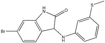 6-bromo-3-{[3-(methylsulfanyl)phenyl]amino}-2,3-dihydro-1H-indol-2-one Struktur