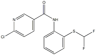 6-chloro-N-{2-[(difluoromethyl)sulfanyl]phenyl}pyridine-3-carboxamide Struktur