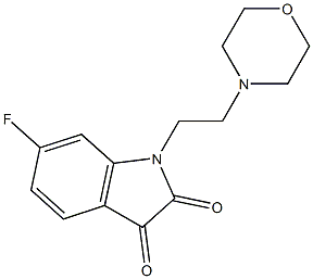 6-fluoro-1-[2-(morpholin-4-yl)ethyl]-2,3-dihydro-1H-indole-2,3-dione Struktur