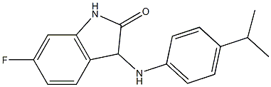 6-fluoro-3-{[4-(propan-2-yl)phenyl]amino}-2,3-dihydro-1H-indol-2-one Struktur