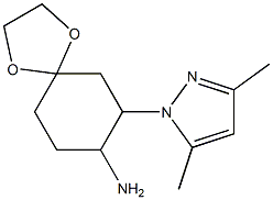 7-(3,5-dimethyl-1H-pyrazol-1-yl)-1,4-dioxaspiro[4.5]dec-8-ylamine Struktur