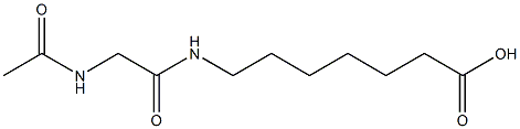 7-{[(acetylamino)acetyl]amino}heptanoic acid Struktur