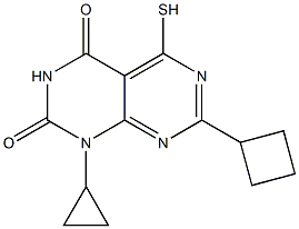 7-cyclobutyl-1-cyclopropyl-5-mercaptopyrimido[4,5-d]pyrimidine-2,4(1H,3H)-dione Struktur