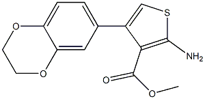 methyl 2-amino-4-(2,3-dihydro-1,4-benzodioxin-6-yl)thiophene-3-carboxylate Struktur