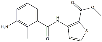 methyl 3-[(3-amino-2-methylbenzene)amido]thiophene-2-carboxylate Struktur