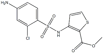 methyl 3-[(4-amino-2-chlorobenzene)sulfonamido]thiophene-2-carboxylate Struktur