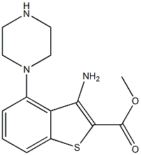 methyl 3-amino-4-(piperazin-1-yl)-1-benzothiophene-2-carboxylate Struktur