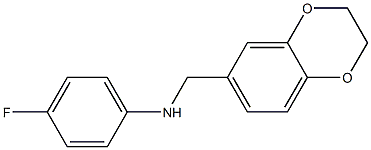 N-(2,3-dihydro-1,4-benzodioxin-6-ylmethyl)-4-fluoroaniline Struktur