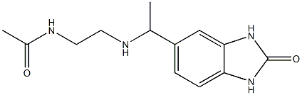 N-(2-{[1-(2-oxo-2,3-dihydro-1H-1,3-benzodiazol-5-yl)ethyl]amino}ethyl)acetamide Struktur