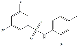 N-(2-bromo-4-methylphenyl)-3,5-dichlorobenzene-1-sulfonamide Struktur