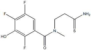 N-(2-carbamothioylethyl)-2,4,5-trifluoro-3-hydroxy-N-methylbenzamide Struktur