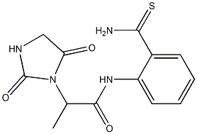 N-(2-carbamothioylphenyl)-2-(2,5-dioxoimidazolidin-1-yl)propanamide Struktur