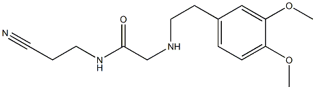 N-(2-cyanoethyl)-2-{[2-(3,4-dimethoxyphenyl)ethyl]amino}acetamide Struktur