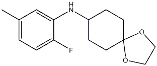 N-(2-fluoro-5-methylphenyl)-1,4-dioxaspiro[4.5]decan-8-amine Struktur