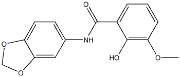 N-(2H-1,3-benzodioxol-5-yl)-2-hydroxy-3-methoxybenzamide Struktur