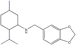 N-(2H-1,3-benzodioxol-5-ylmethyl)-5-methyl-2-(propan-2-yl)cyclohexan-1-amine Struktur