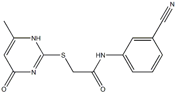 N-(3-cyanophenyl)-2-[(6-methyl-4-oxo-1,4-dihydropyrimidin-2-yl)sulfanyl]acetamide Struktur