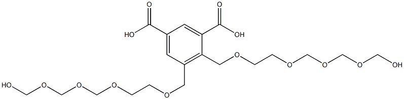 4,5-Bis(10-hydroxy-2,5,7,9-tetraoxadecan-1-yl)isophthalic acid Struktur