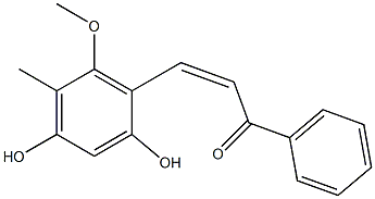 (Z)-2,4-Dihydroxy-6-methoxy-5-methylchalcone Struktur