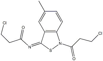 5-Methyl-1-(3-chloropropionyl)-3(1H)-(3-chloropropionyl)imino-2,1-benzisothiazole Struktur