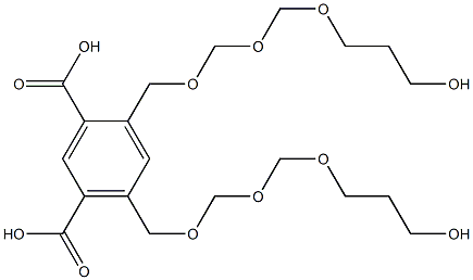 4,6-Bis(9-hydroxy-2,4,6-trioxanonan-1-yl)isophthalic acid Struktur