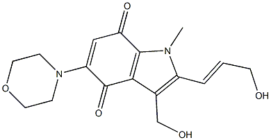 3-(Hydroxymethyl)-2-(3-hydroxy-1-propenyl)-1-methyl-5-morpholino-1H-indole-4,7-dione Struktur