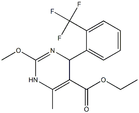 1,4-Dihydro-2-methoxy-4-(2-trifluoromethylphenyl)-6-methylpyrimidine-5-carboxylic acid ethyl ester Struktur