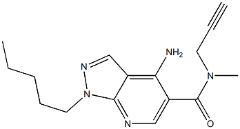 1-Pentyl-4-amino-N-methyl-N-(2-propynyl)-1H-pyrazolo[3,4-b]pyridine-5-carboxamide Struktur