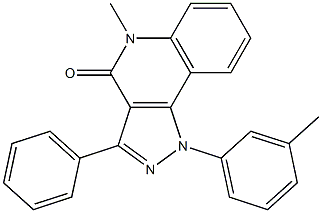 1-(3-Methylphenyl)-3-phenyl-5-methyl-1H-pyrazolo[4,3-c]quinolin-4(5H)-one Struktur