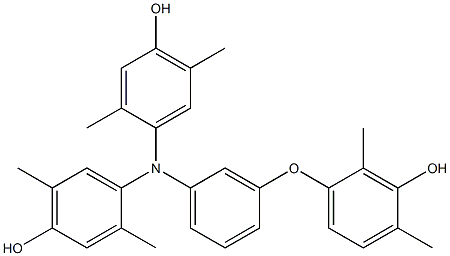 N,N-Bis(4-hydroxy-2,5-dimethylphenyl)-3-(3-hydroxy-2,4-dimethylphenoxy)benzenamine Struktur